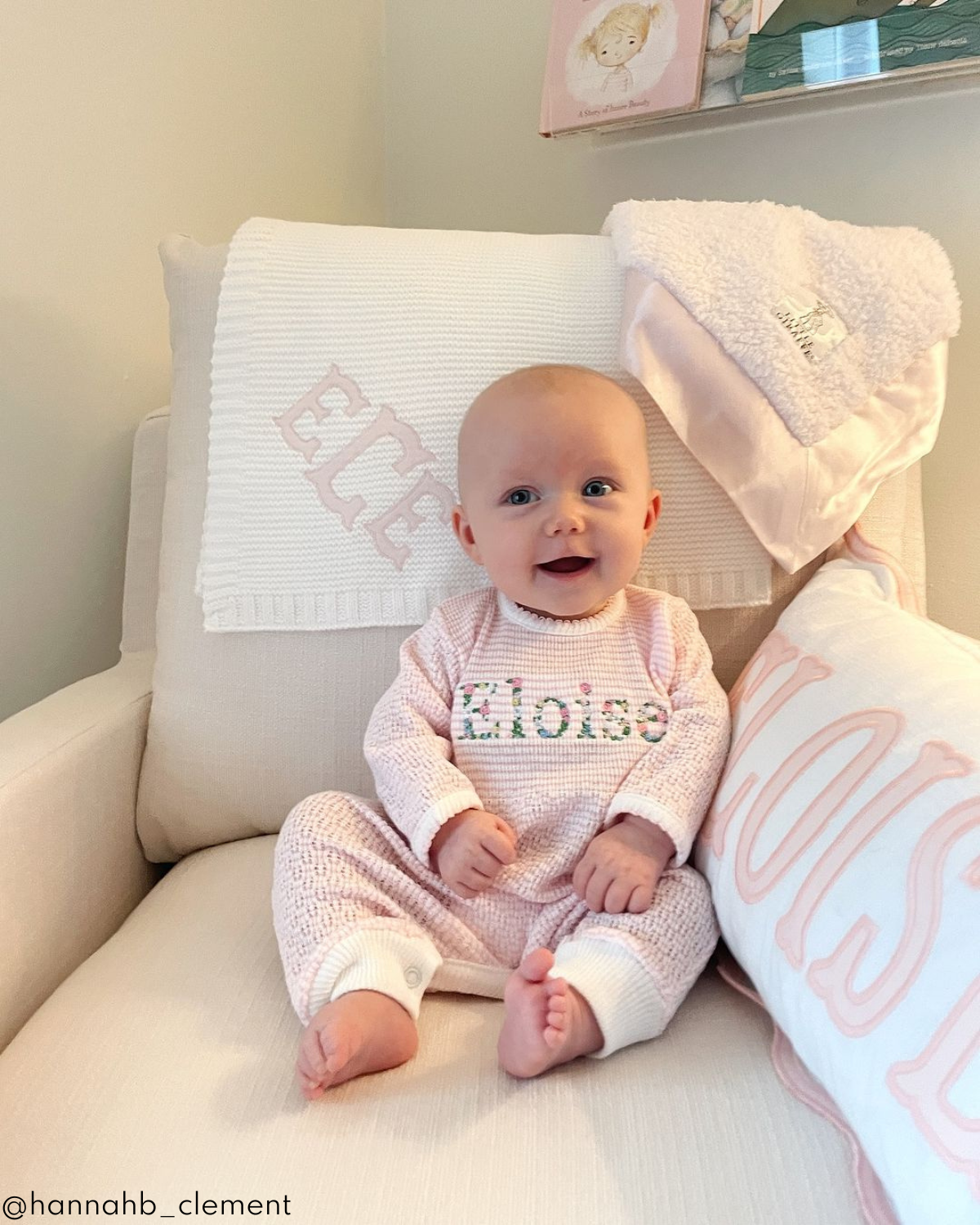 Floral Name Long Sleeve Knit Romper