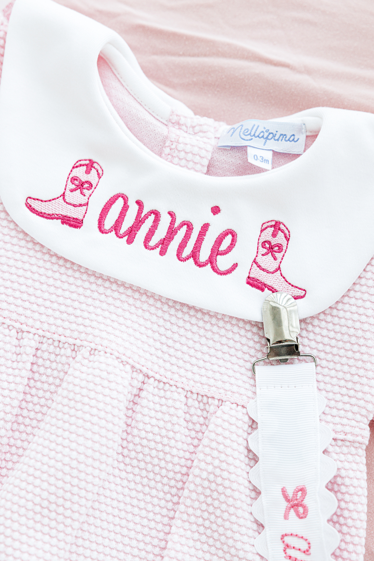 Short Sleeve Bubble Onesie with Motif Bib