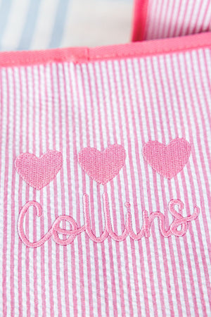 Seersucker Packing Cube Set with Motif
