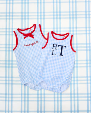Blue & Red Gingham Bubble
