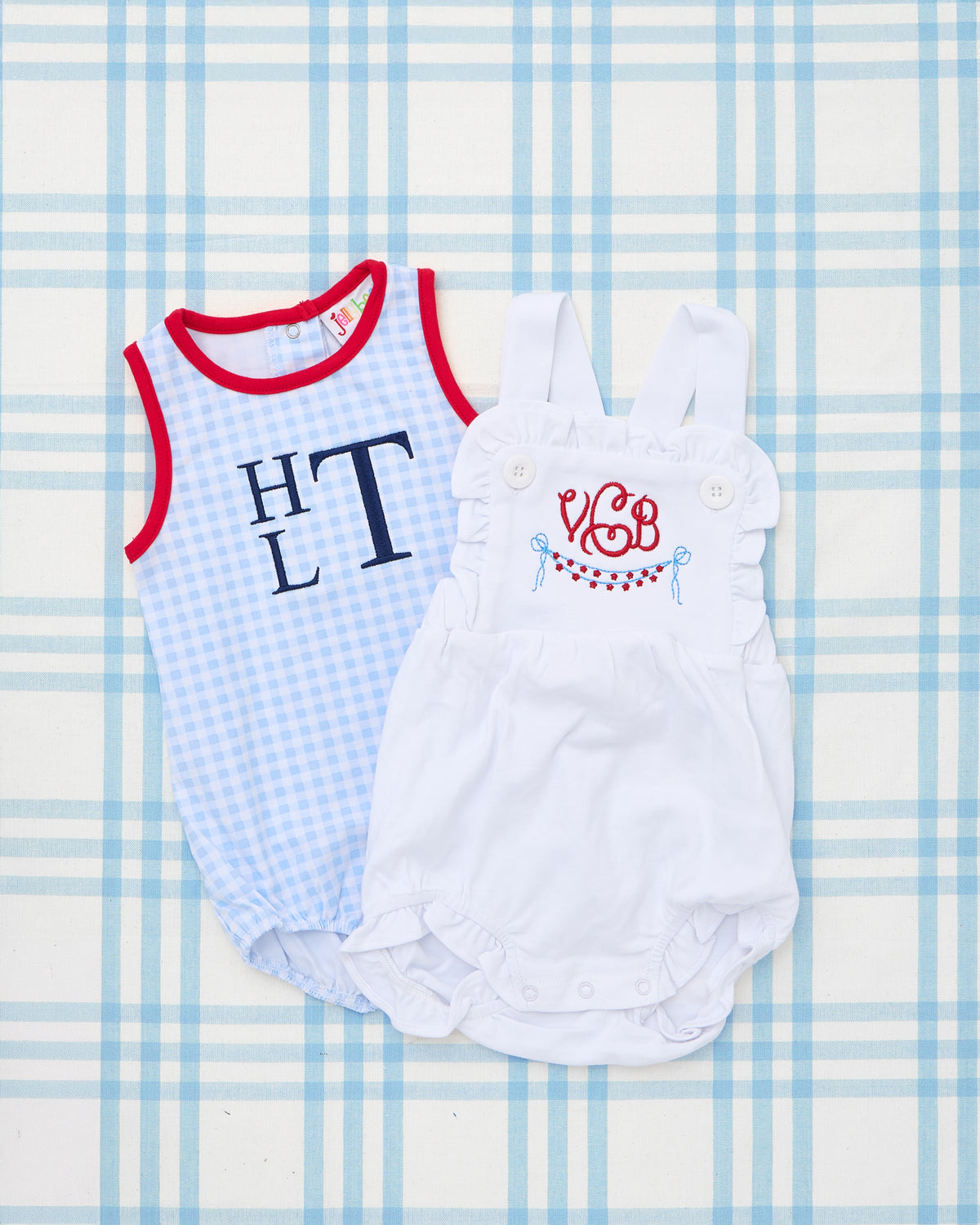 Cotton Sunsuit with Patriotic Motif