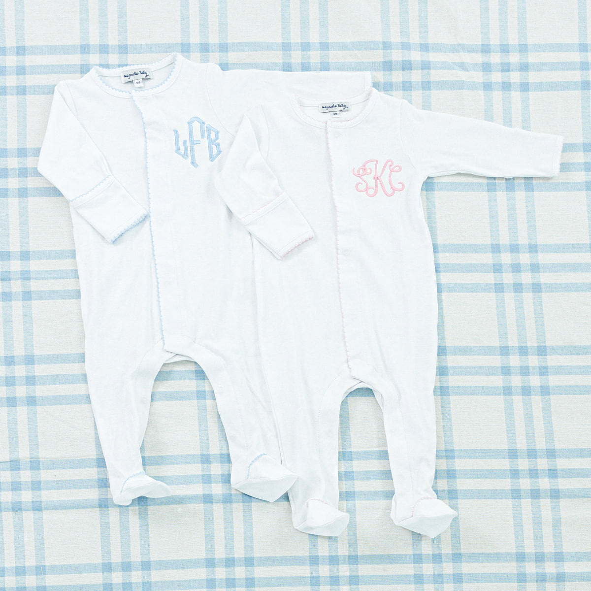 Long Sleeve Picot Trim Footie