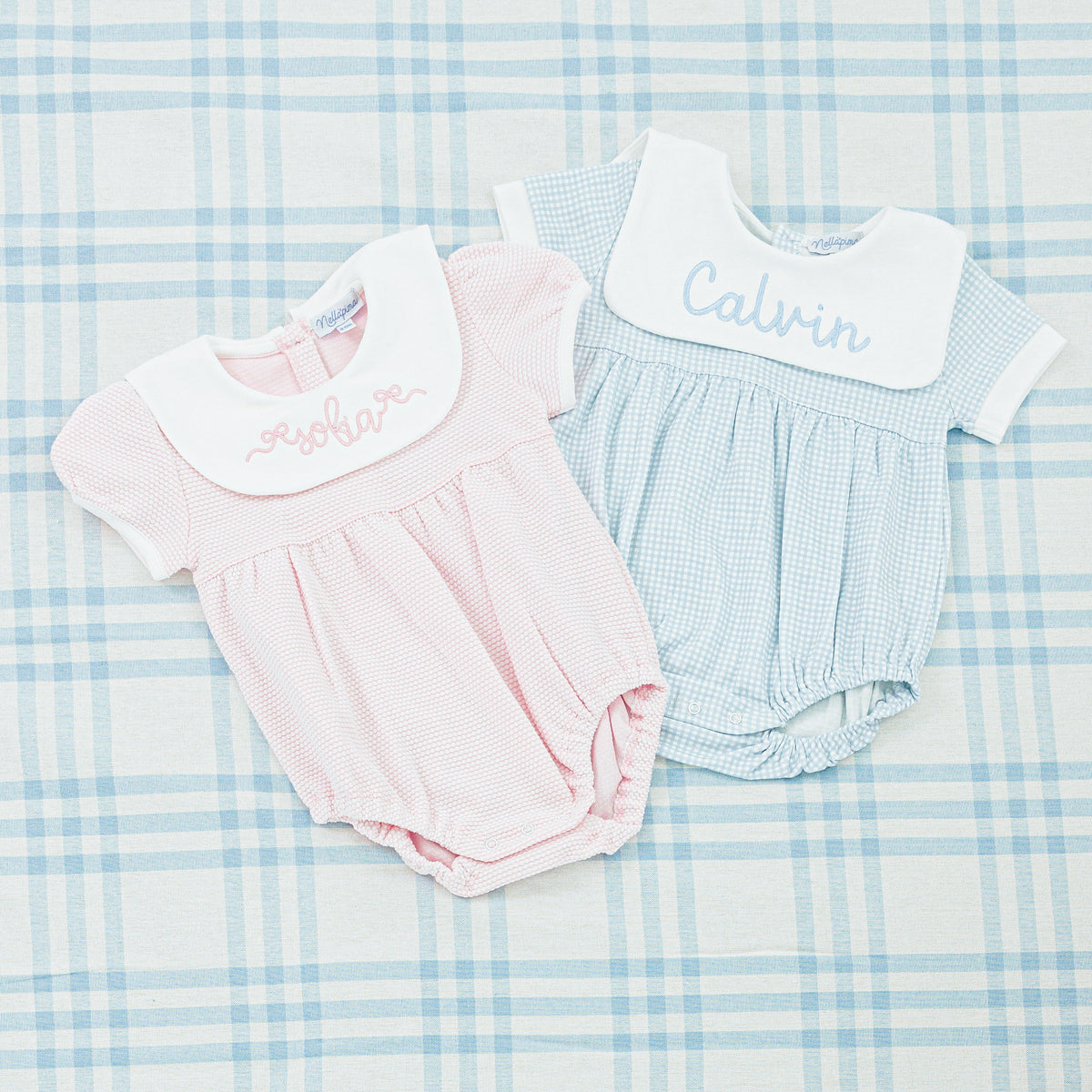 Short Sleeve Bubble Onesie with Bib