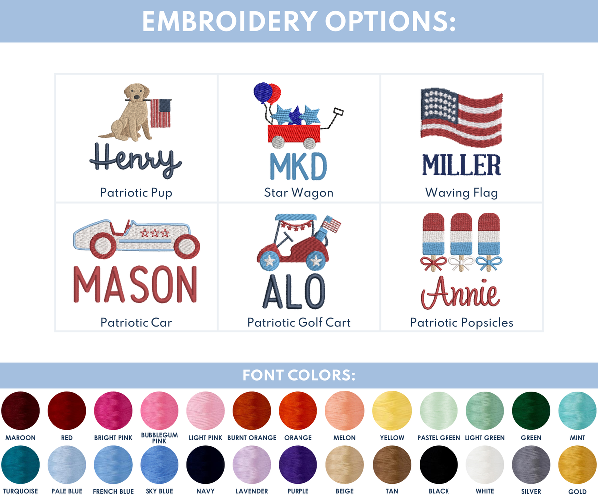 Short Sleeve Romper & T-Shirt with Patriotic Motif