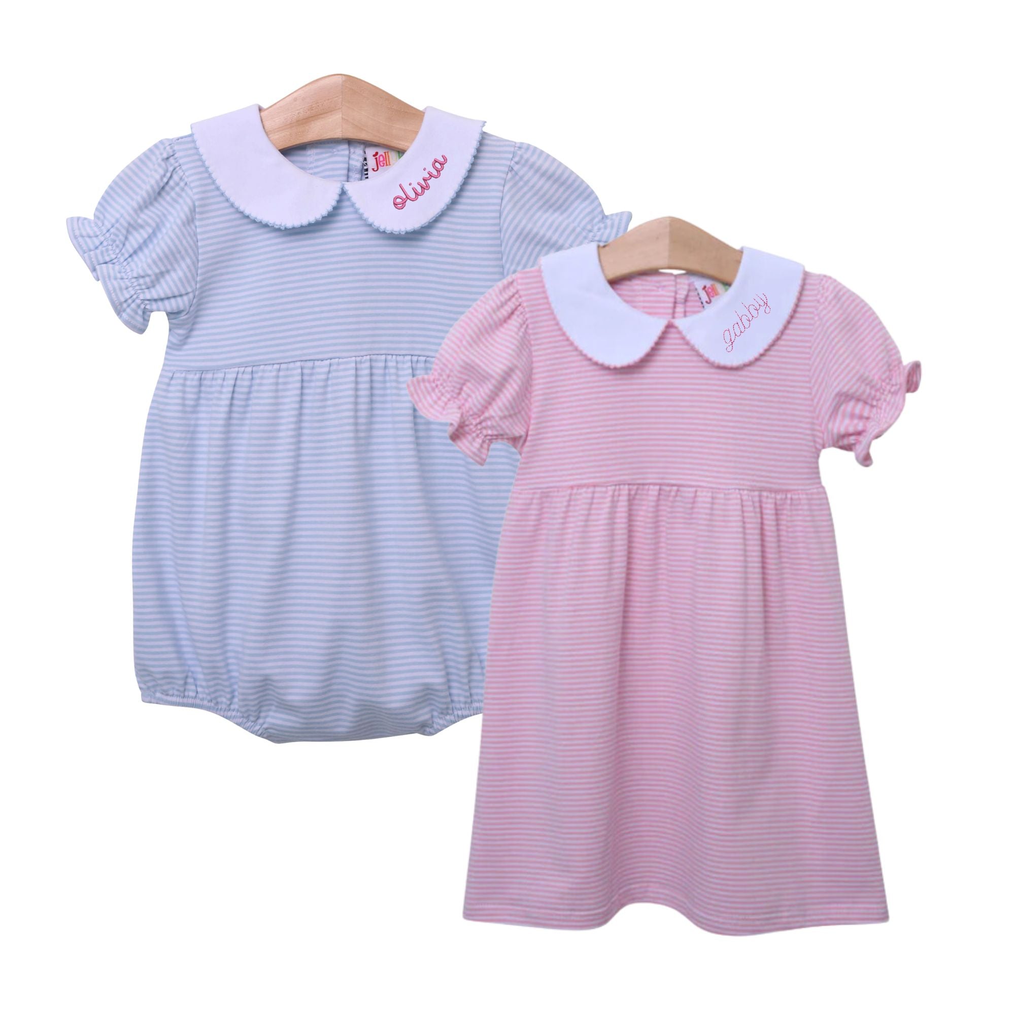 Peter Pan Collar Striped Bubble & Dress - Rainey Laine Peter Pan Collar Striped Bubble & Dress - Rainey Laine