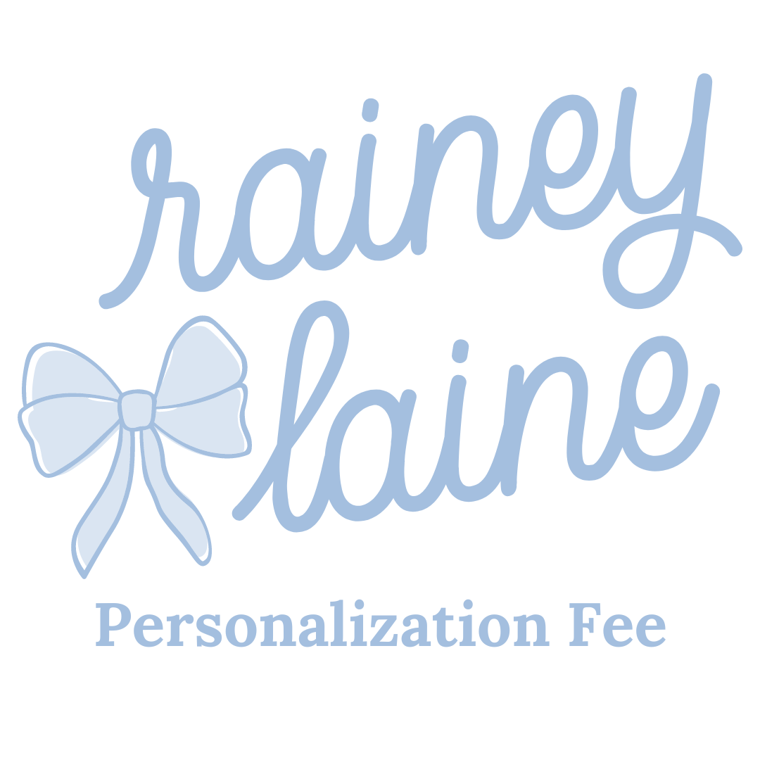 Rainey Laine logo featuring a delicate white script font with a bow graphic 