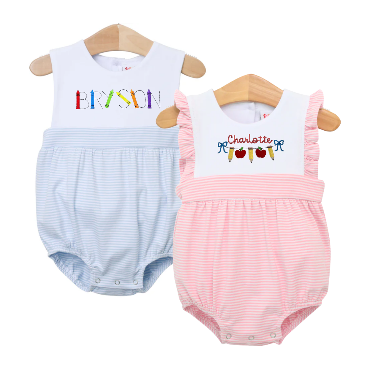 Sleeveless Striped Bubble with Motif - Back to School