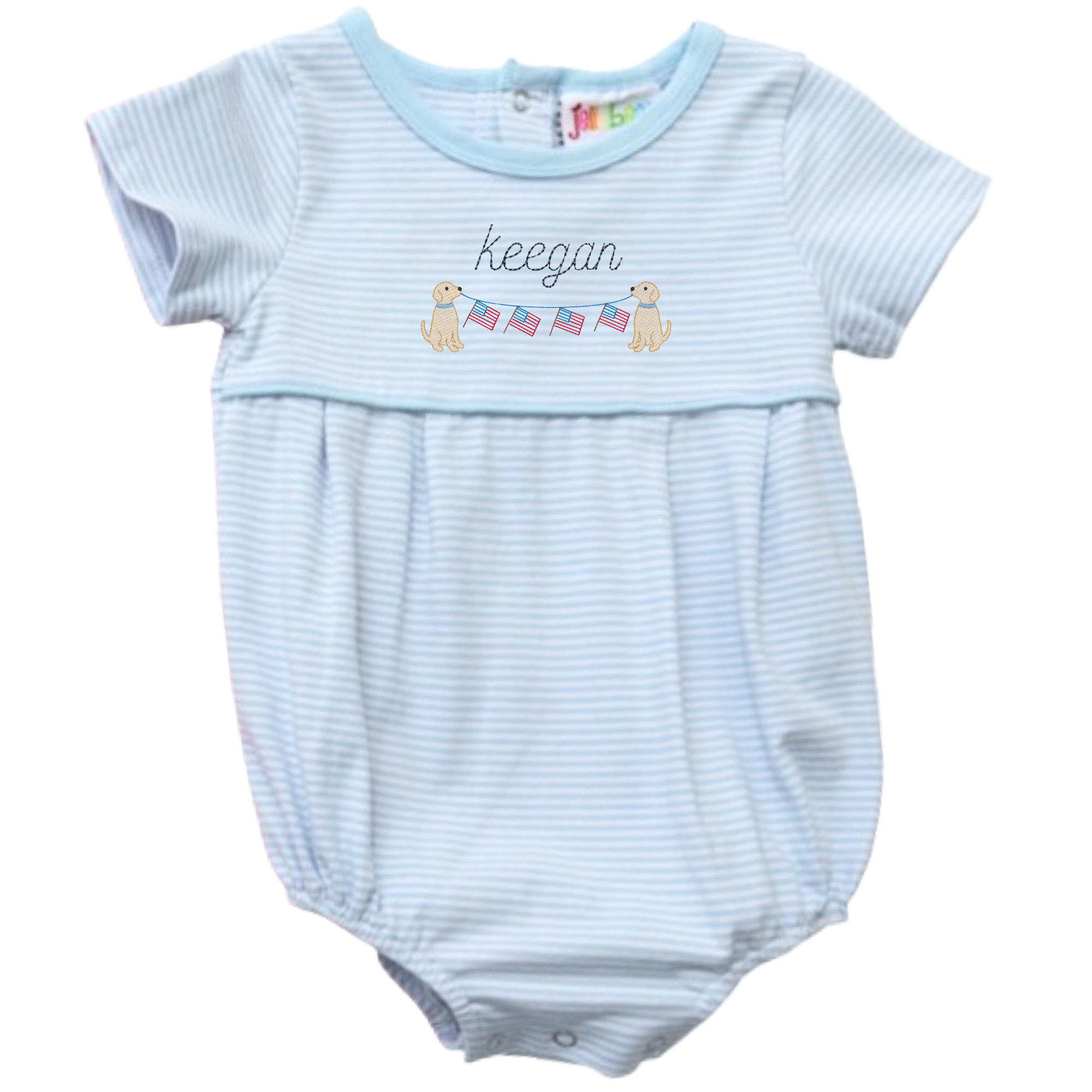 Short Sleeve Striped Bubble with Patriotic Motif