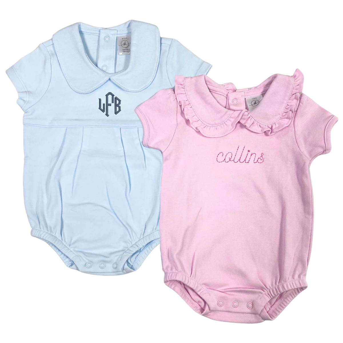 Custom Name Short Sleeve Peter Pan Collar Bubble