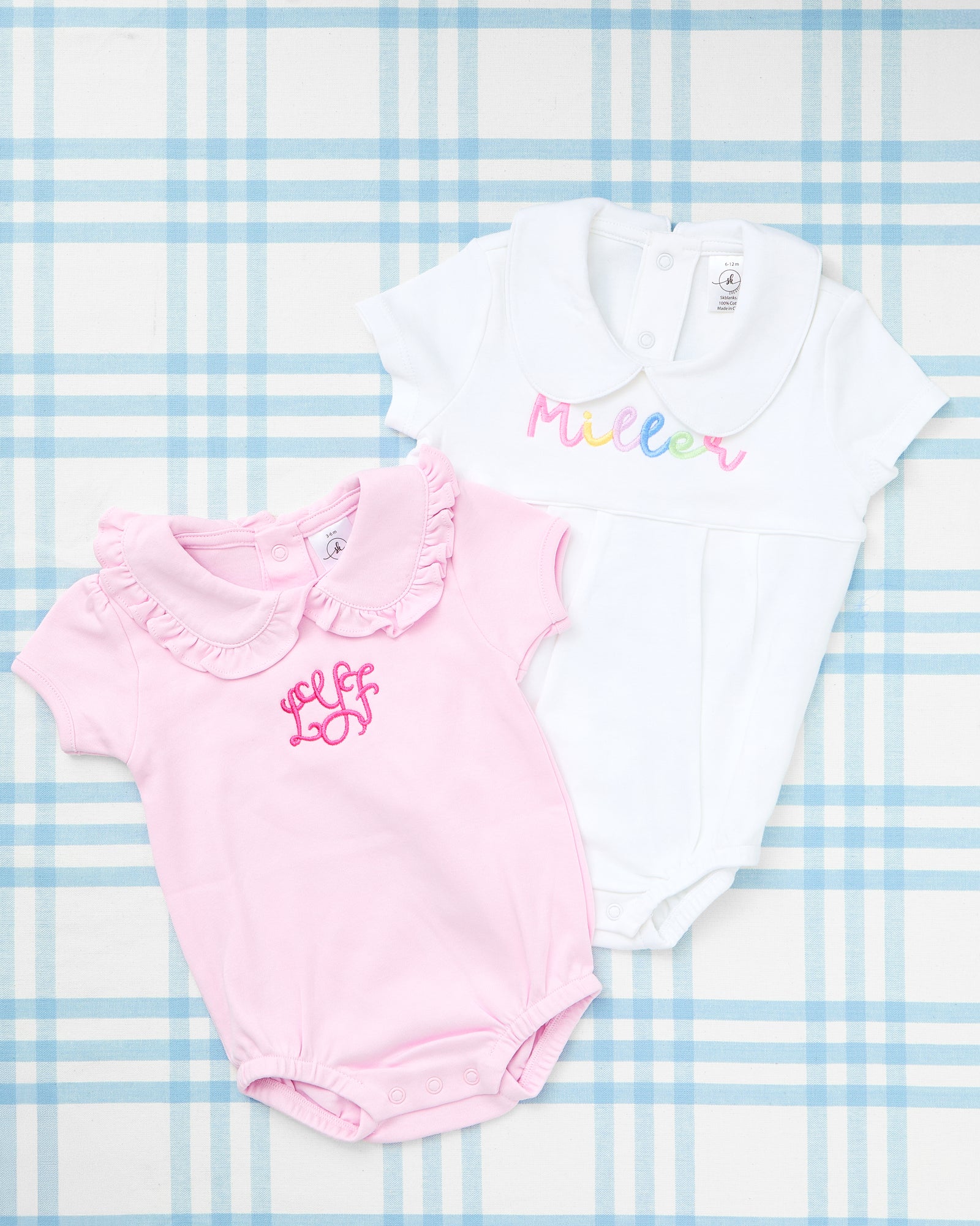 Custom Name Short Sleeve Peter Pan Collar Bubble